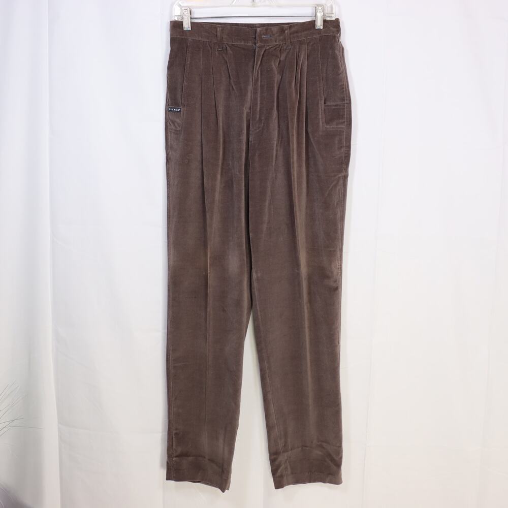 Gitano Vintage Brown Velour Pants High Rise 90s Mom Core 12